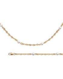 Bracelet / Collier Plaqué Or Perles Imitation