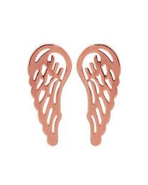 Boucles D'oreilles Acier Rose ailes anges