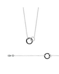 Bracelet / Collier Argent 925 Rhodié Oxyde De Zirconium Céramique